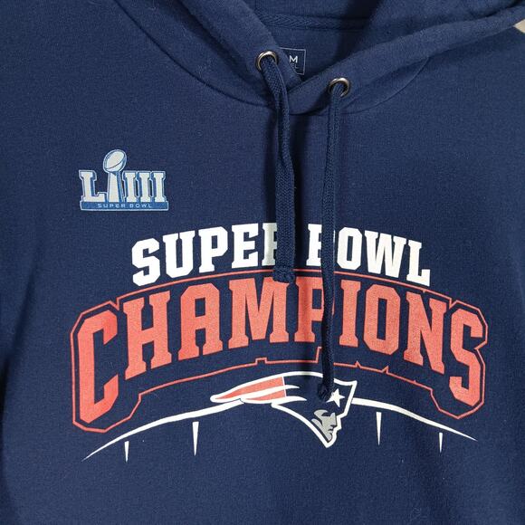 NFL New England Patriots Super Bowl LIII Hoodie Blue Men's Medium Long Sleeve - Picture 6 of 9